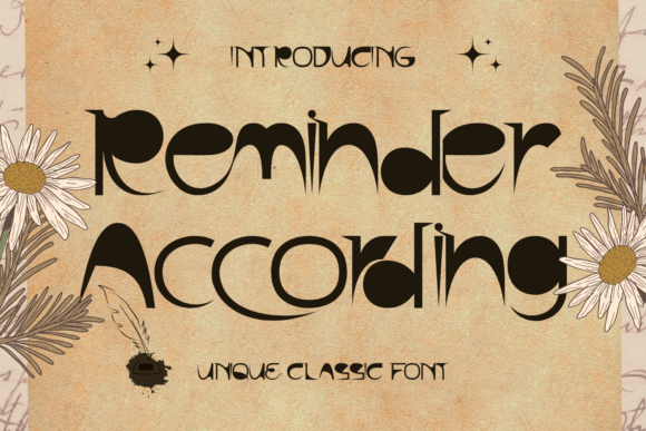 Reminder According: A Unique Display Font for Creative Projects
